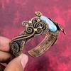 Larimar cuff bracelet copper wire wrapped adjustable bangle gemstone cuff bracelet handmade copper wire jewelry gifts for him flower bangle
