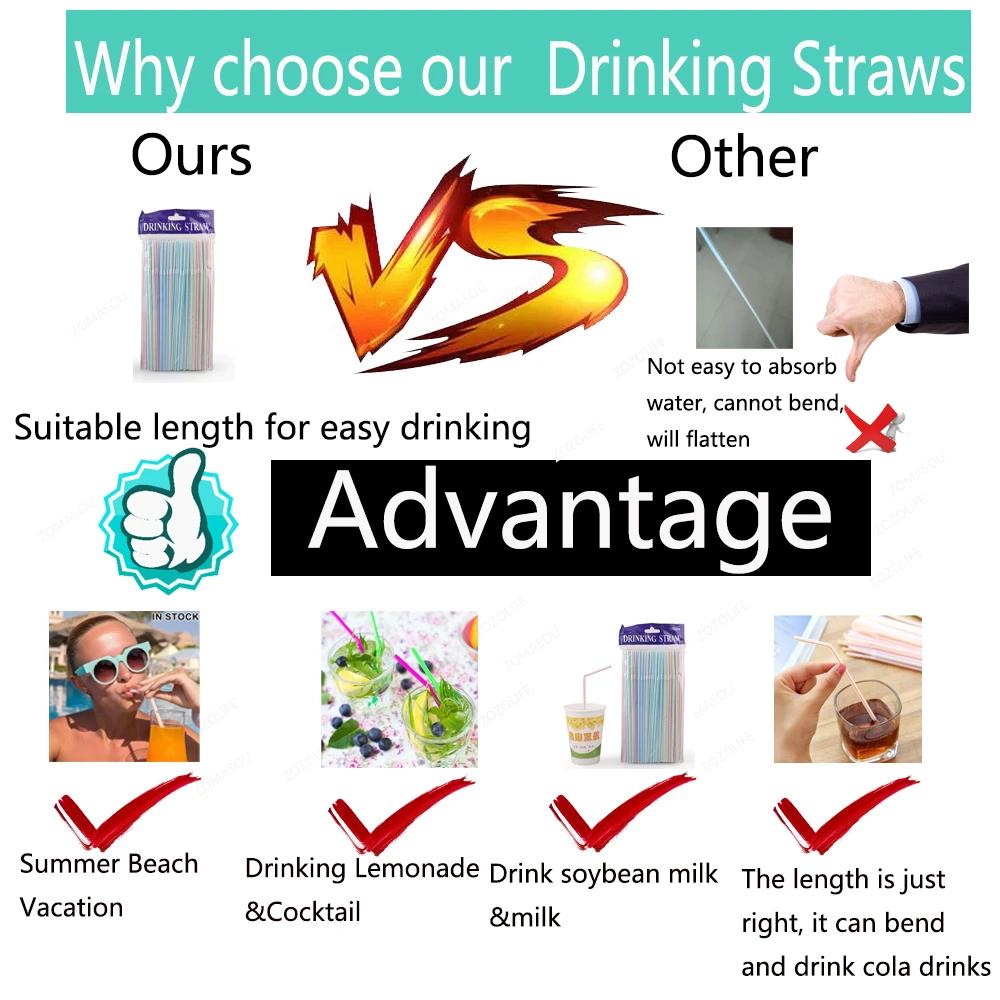 50-3000PCS Multicolor & Black Drinking Straws Cocktail Straw rietjes Milk Tea Bar Party Wedding Kitchen Beverage Straw Wholesale