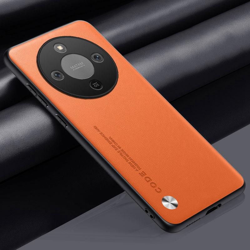 

Роскошный чехол из искусственной кожи для Honor X9D HonorX9D Задняя крышка ТПУ Силиконовая противоударная защита Чехол для телефона для Honor X70 5G HonorX70 For Honor X9D оранжевый