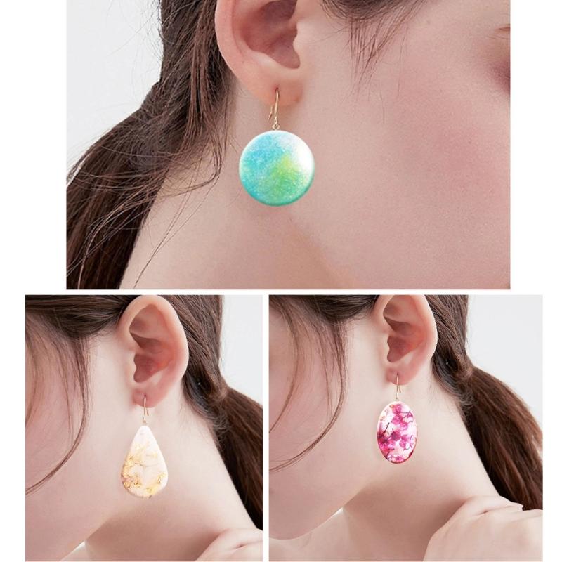 DIY Drop Earring Mold 3D Resin Pendants Moulds Fashionable Ear Jewelry Molds Silicone Material for Hand-Making Earrings