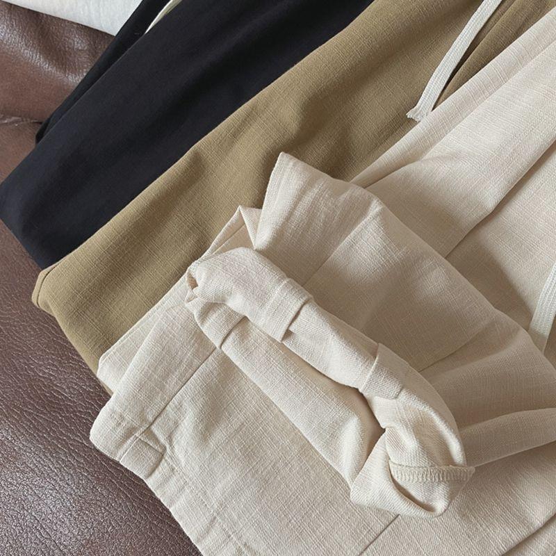 Plus Size Retro Japanese High-Waisted Straight-Leg Wide-Leg Women's Casual Pants