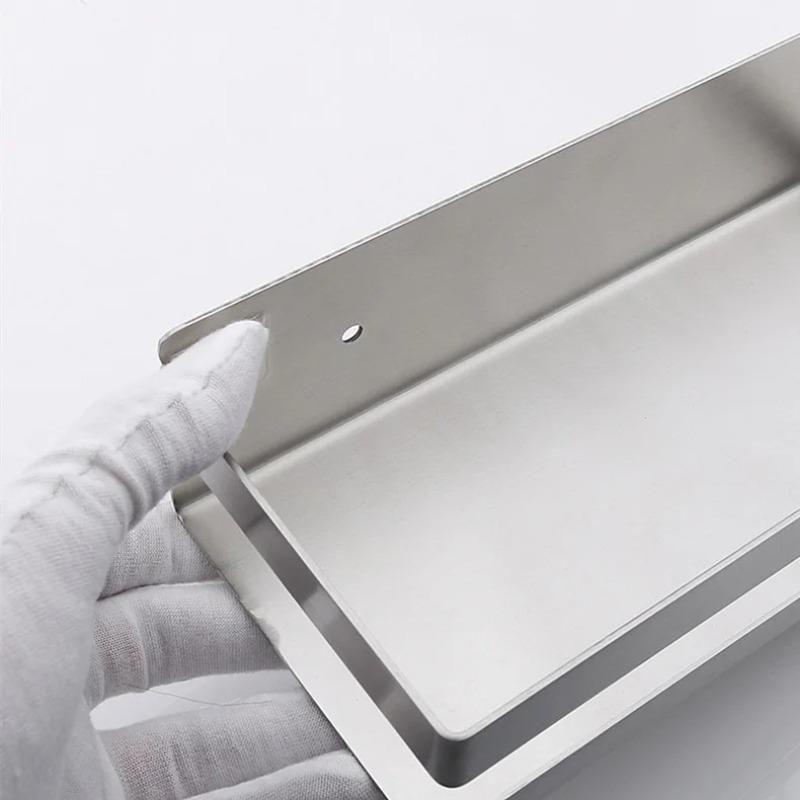 Stainless Steel Bathroom Shelves Self Adhesive Shower Caddy Organizer Storage Rack Bathroom Kitchen Shelf Waterproof Space Saver