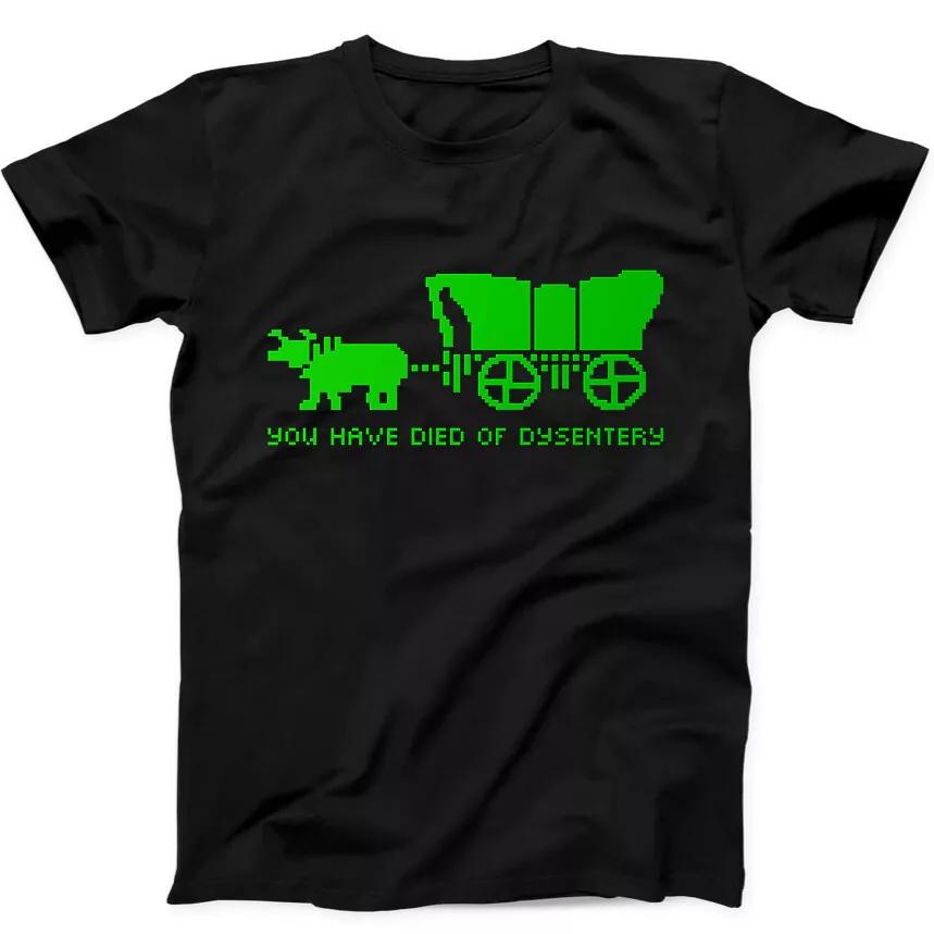 Oregon Trail You Have Died of Dysentery Old School Game Gift Black T Shirt 291 2XL