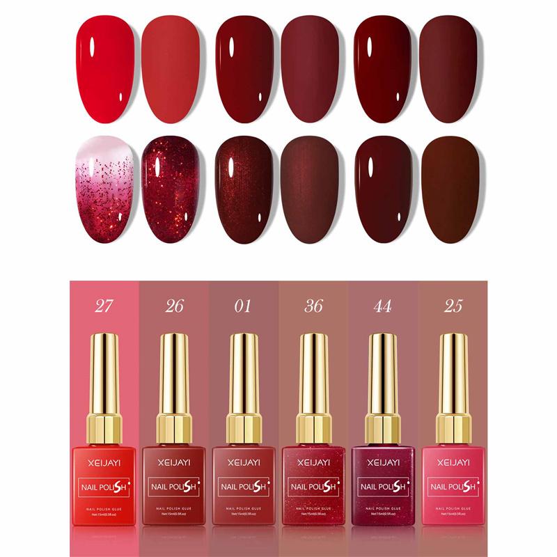 15ml Salon Professional Red UV/LED Curable Long-Lasting High Gloss Gel Nail Polish Kit