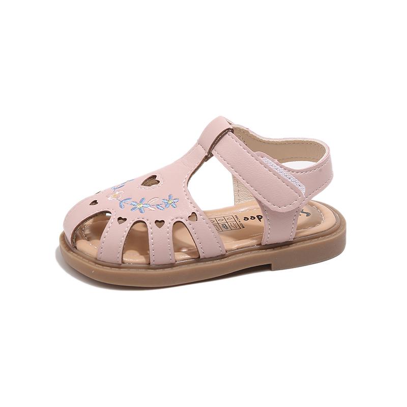 

Summer Baby Boy and Girl s Sandals New Embroidered Princess Shoes with Soft Bottom and PU Insole Outdoor 21 розовый