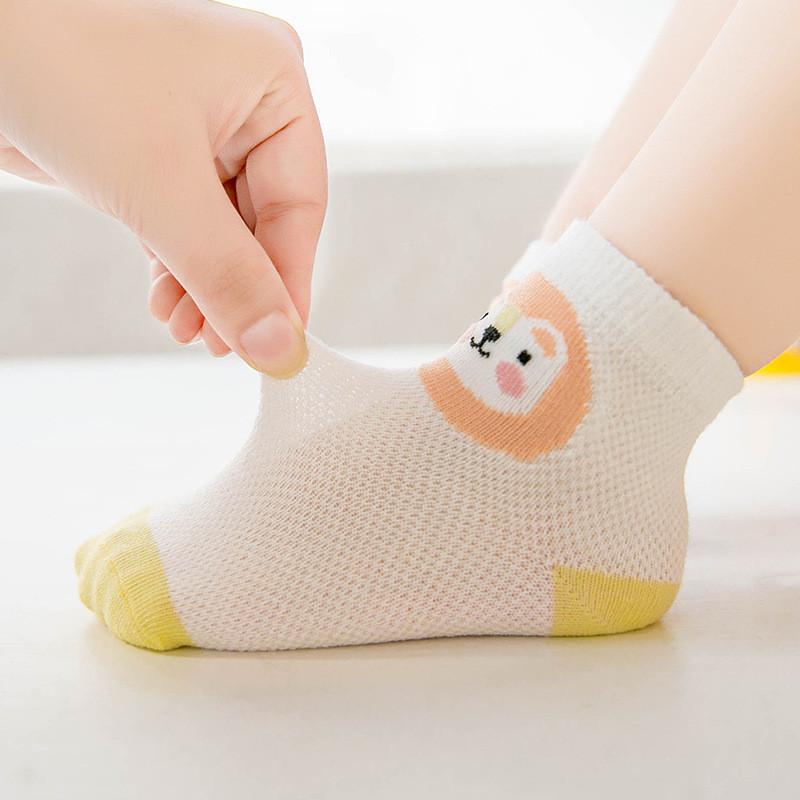 5Pairs/lot Newborn Baby Boys Girls Socks Summer Mesh Thin Toddler Socks for Girls Cotton Cartoon Infant Sock  Accessories