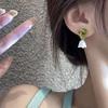S925 small fresh temperament wrapped lily of the valley earrings ins trendy simple versatile Mori stud earrings summer earrings