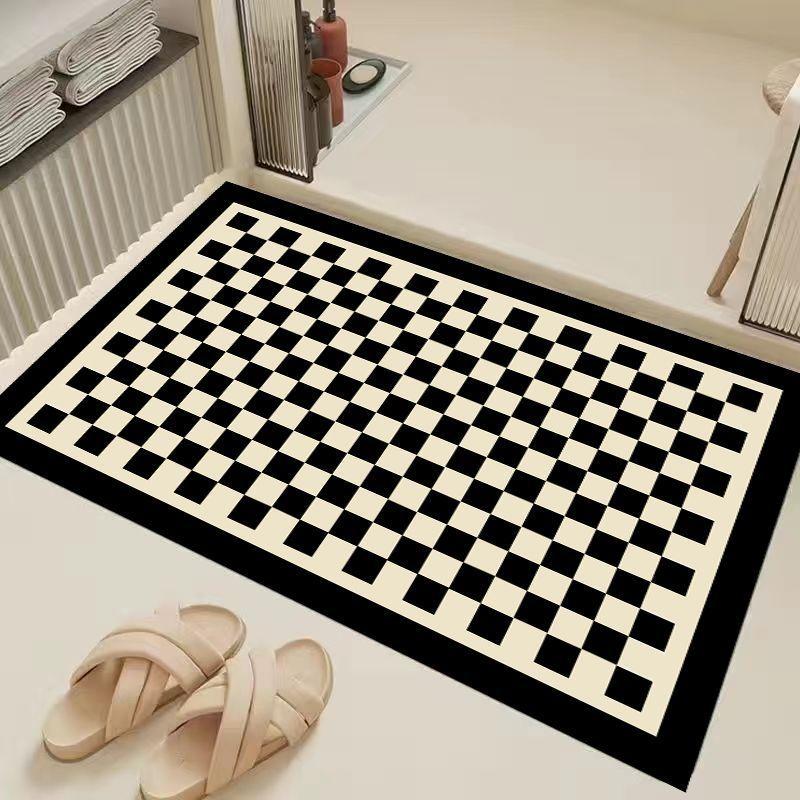

French Simple Irregular Bathroom Floor Mat Bathroom Quick-drying Anti-slip Mat Easy To Handle Diatom Mud Floor Mat 40 * 60cm