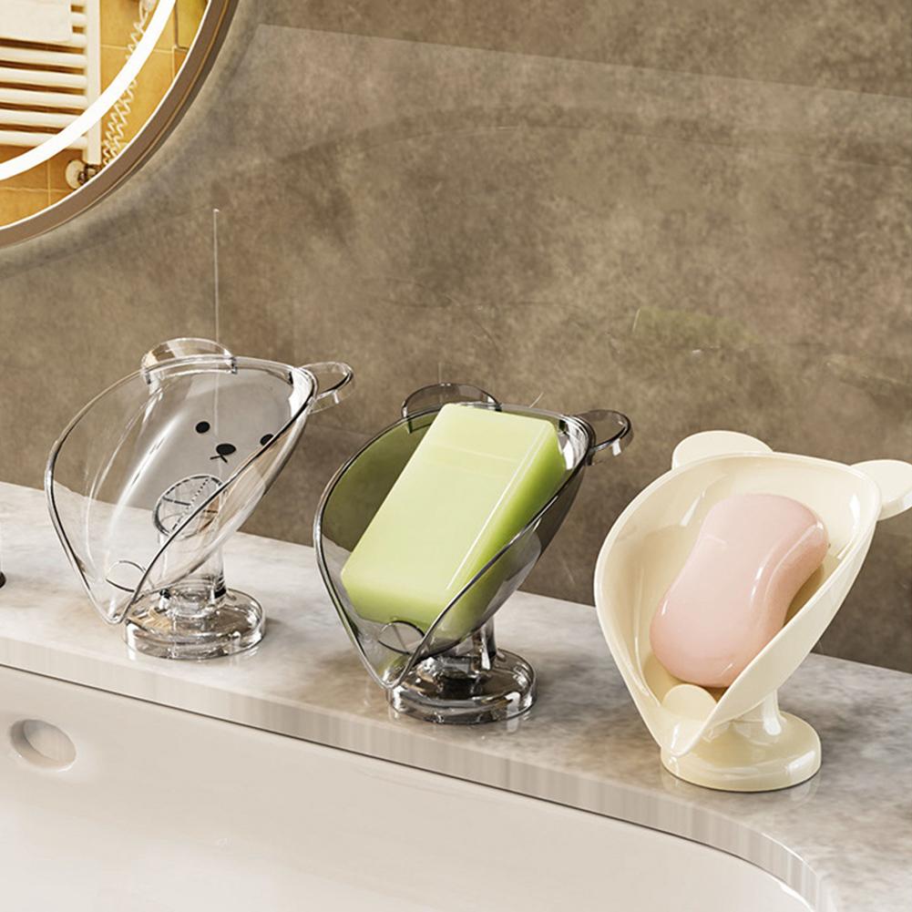 Suction Mount SOAP Dish with Smart Tilt Design to Prevent Water Buildup