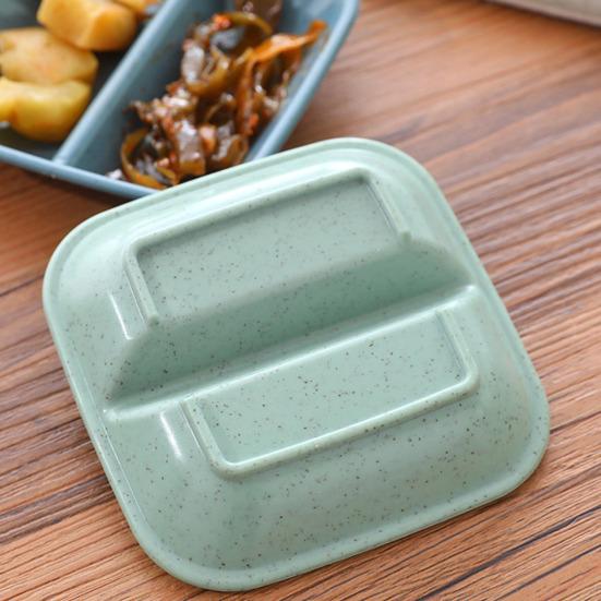 2Pcs Sauce Dish Double Grids Design Multipurpose Long Lifespan Small Dish Seasoning Soy Sauce Tableware