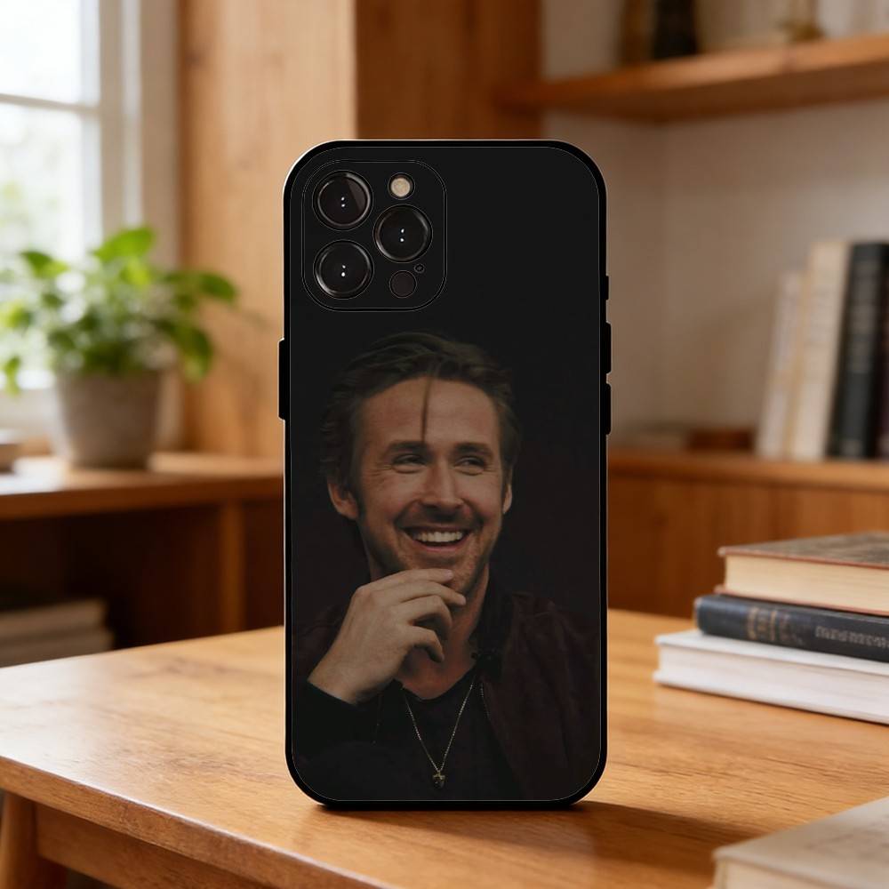 Funny Ryan Gosling Rapper Phone Case For iPhone17,16,15,14,13,12Plus,Pro Max,XS,5G Soft Silicone Black Cover