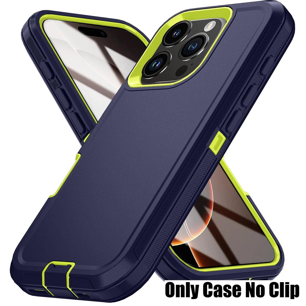 Military Defender Shockproof Armor Phone Case For IPhone Air 17 16 Pro Max 15 14 Plus 13 12 11 Smooth-Touch Ott PC+TPU Box Non-slip Protect Cover Clip