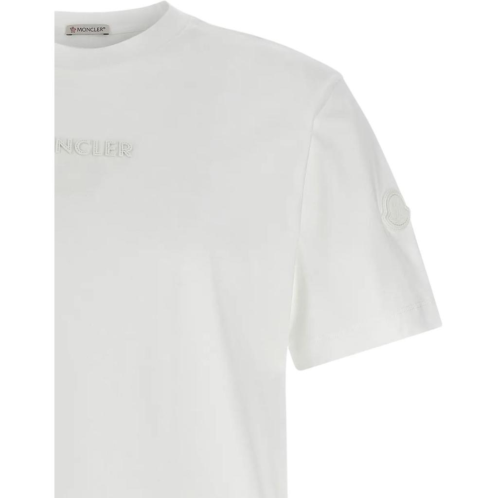 Moncler Logo Round Neck Short Sleeve T-Shirt Men Tops White K10918C0002089AWA-002