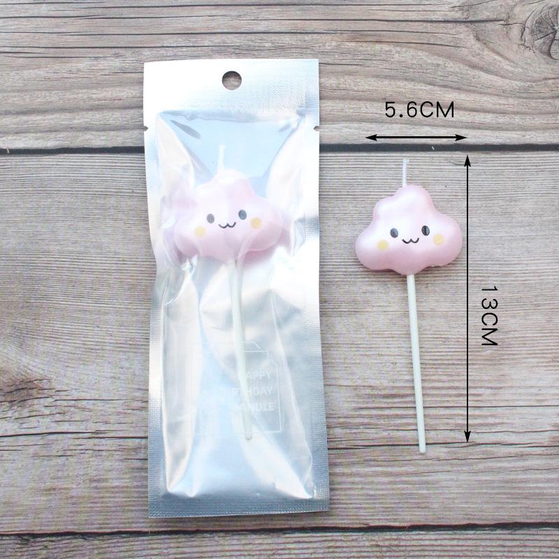 Single Multi-color Diamond Cloud Birthday Candle Cake Baking Decoration Party Supplies Creative Colorful Candle