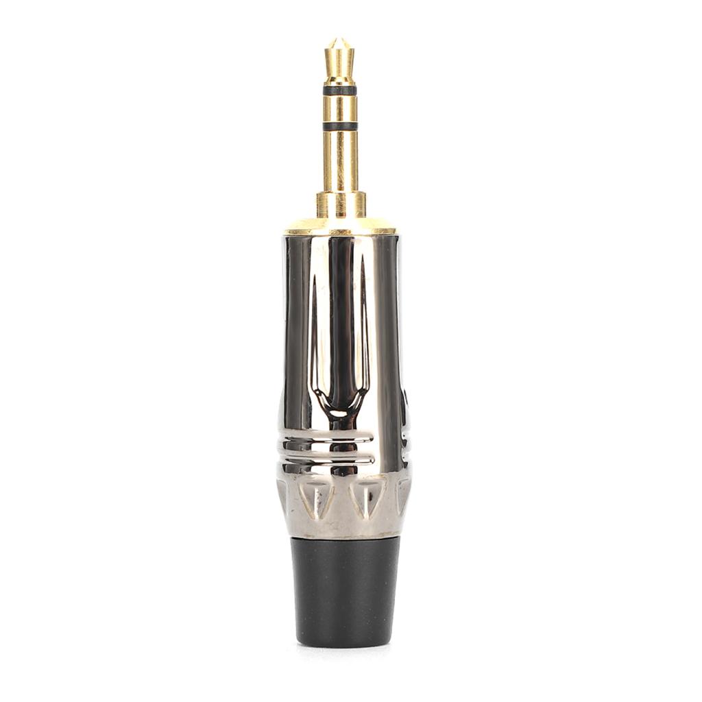 10Pcs Zinc Alloy Gold Plating 3.5mm Stereophonic Welding Plug for Audio Earphone Cableblack tail