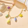 Ceramic Starfish Fish Conch Dolphin Drop Y2K Necklace, Women's Stainless Steel Chain Adjustable, Notarnish Resistant Jewelry