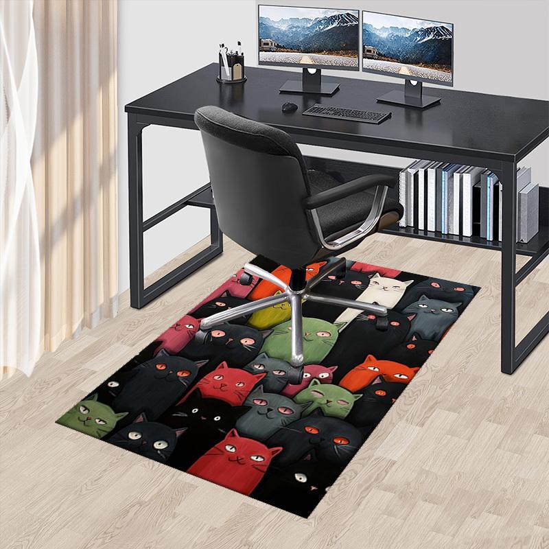 

1pc Colorful Cat Pattern Chair Mat - Festive Gift for Office Chairs, Non-Slip Carpet Suitable for Home Decor, Living Room, Bedroom, Game Room.P074 60cm by 90cm