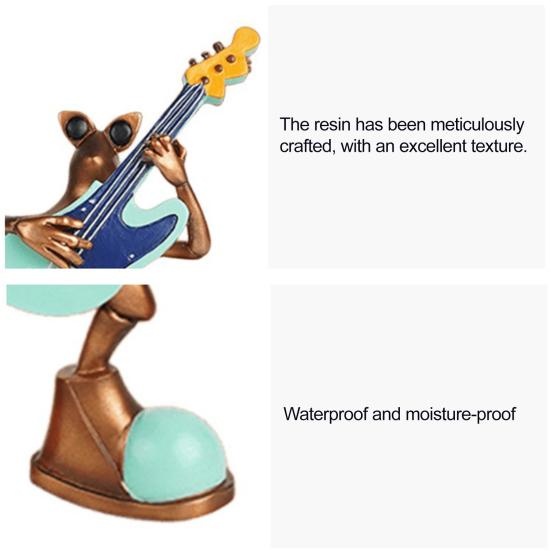 Violin Ornament Smooth Surface Frog Violin Design Resin Mini Sculpture Classic Artistic
