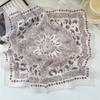58cm Print Cotton Linen Square Neck Scarf Fashion Soft Floral Bandanas Headscarf Women Turban Head Wrap Elegant Neckerchief