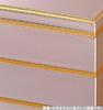J-kitchens Japanese-made 3-tiered Tiered Box, 6.5 Inches, Saikōgura Design, Pink Pearl Gold Rim, 19.4cm X 19.4cm X 19.2cm