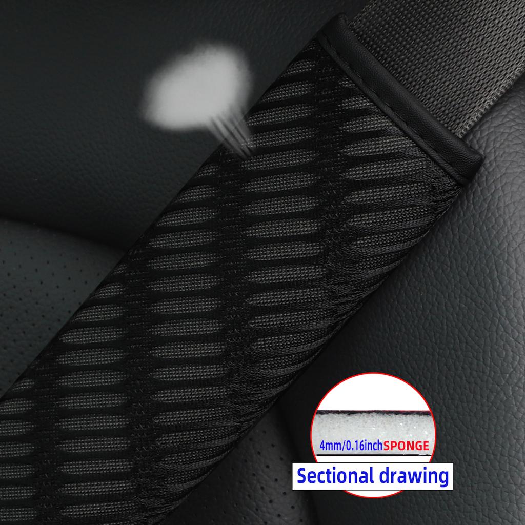 1 Three-dimensional Breathable Long Hole Mesh Cloth Car Seat Belt Shoulder Cover Insurance Belt Cover Automotive Supplies