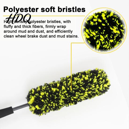 Car Detailing Accessories 1/2/3Pcs Microfiber Wheel Barrel Brush No Scratch Cleaner with Tire Maintenance Brush Ergonomic Handle Rim Cleaning