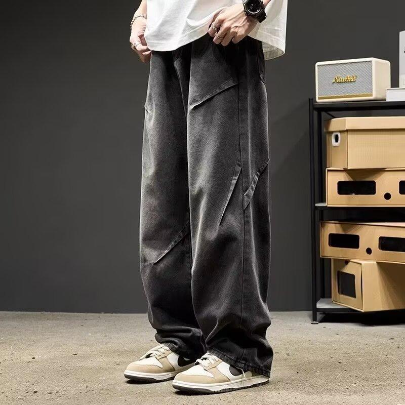 New Jeans Men's Loose and Versatile Autumn and Winter Casual Pants Wear-resistant Washed Straight Pants Men
