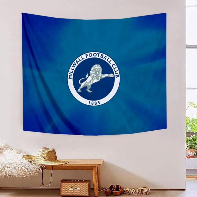 Millwall Fc Crest DesignPrinted Tapestry, Fabric Tapestry Wall Hanging Decoration for Bedroom, Living Room, Dorm Room Home Party Fan Gifts