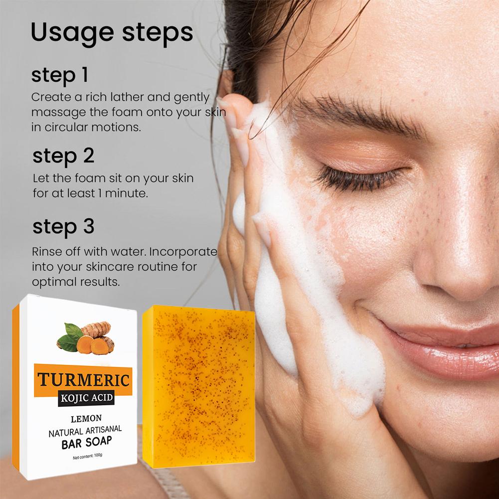 100g Turmeric Kojic Acid Soap For Dark Spot Moisturizing For Face & Body Natural Cleansing Soap For Oily & Dry Care