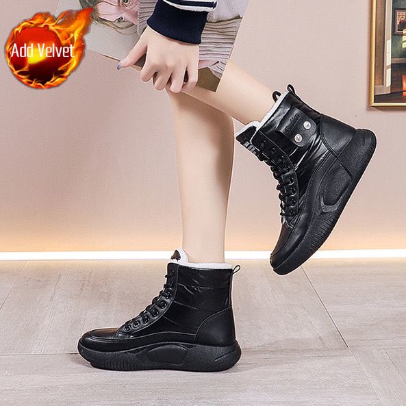 

Модные хлопковые туфли на шнуровке с кружевом, однотонные, на толстой подошве, женские кроссовки большого размера, теплые, по акции, шикарные и элегантные готические зимние ботинки для женщин 40