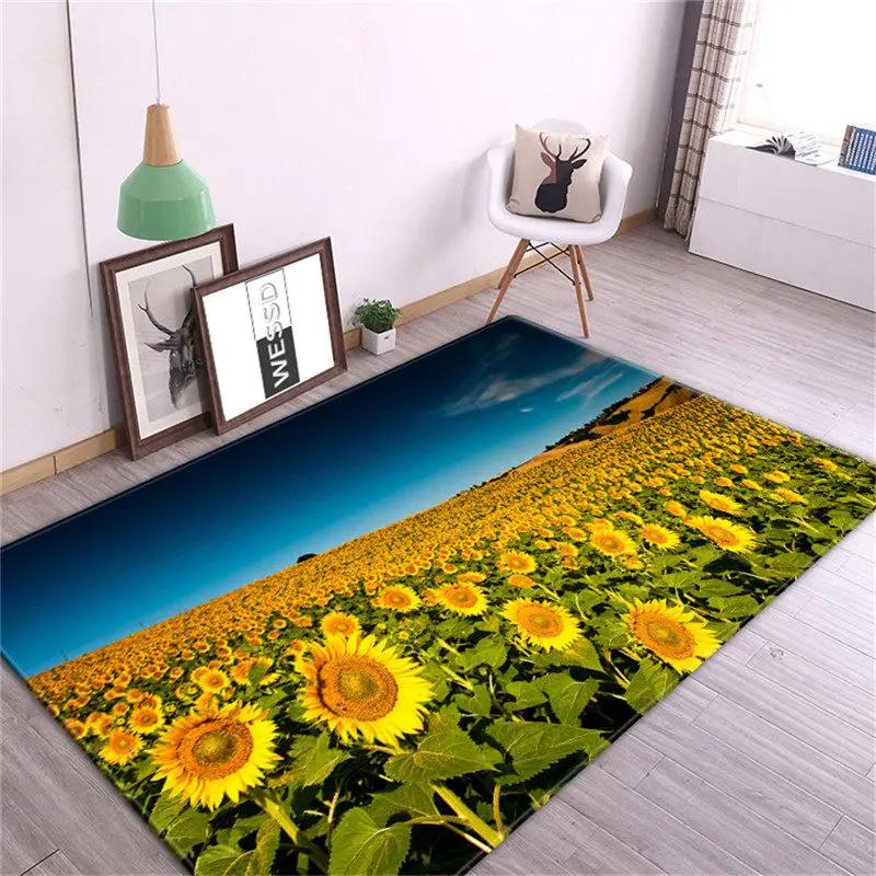 Sunflower Carpet Room Decoration Floor Mat Cute Flowers Nordic Rug Carpets for Bedroom Door Mats Entrance Kitchen Mat Floral Rug