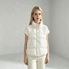 American stand-up collar knitted sleeves spliced vest women, autumn and winter new loose and thin versatile half-sleeved women's clothing, coat