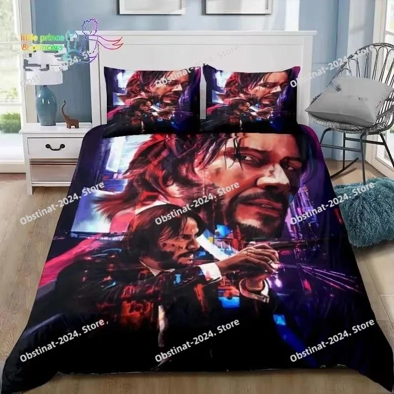 Thriller Film John Wick Bedding Set Duvet Cover Full Queen King Size Pillowcase Bed Print Bed Set Aldult Kid Bedroom Single Twin