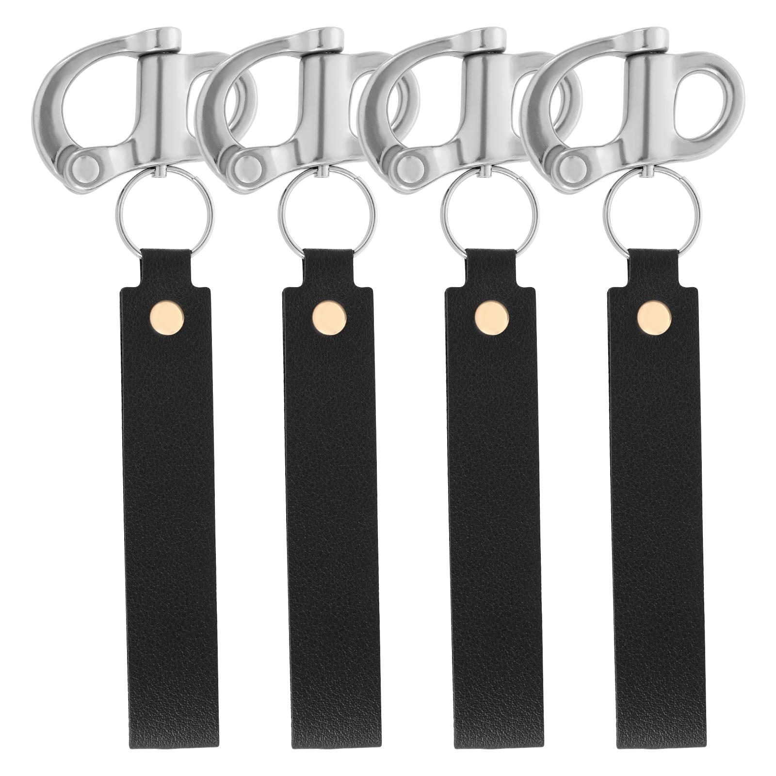 4Pcs Fixed Snap Shackle Lanyard Stainless Steel Quick Release Shackle Wear Resistant Firefighter Quick Release Shackle for Home