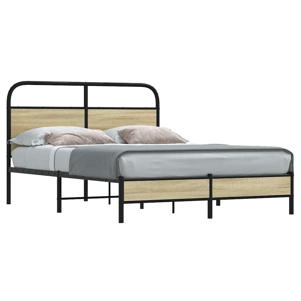 Bed Frame without Mattress 120 x 200 cm Sonoma Oak Wood Based Material