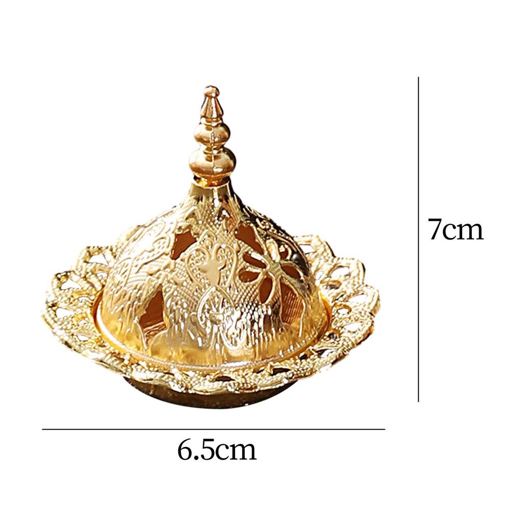 Arabic Incense Burner Candlestick Holder Ornament Metal Censer Cone for Yoga