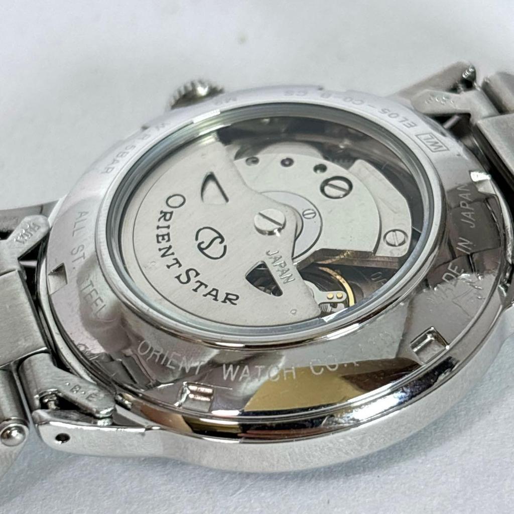 Used Working item Orient Star men's watch back skid automatic winding power reserve date