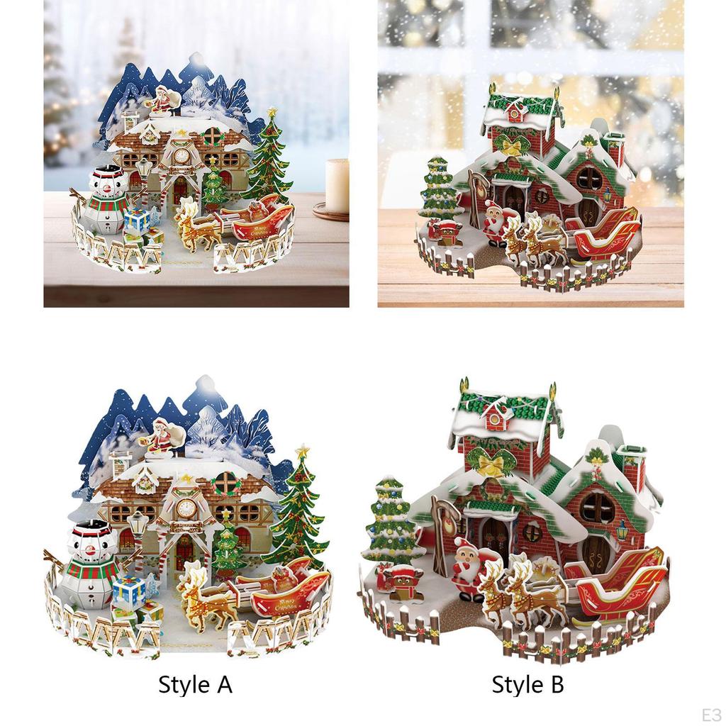 Model de Casă de păpuși Puzzle de Crăciun pentru adulți Copii Băieți Decorare acasă