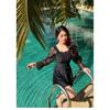 Womens Modest Long Sleeve One-Piece Swimsuit High Waist Tummy Control Plus Size Swimwear Pool Beach Spa