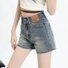 Women's High-Waisted Distressed Retro Denim Shorts - Trendy Chic Summer Style