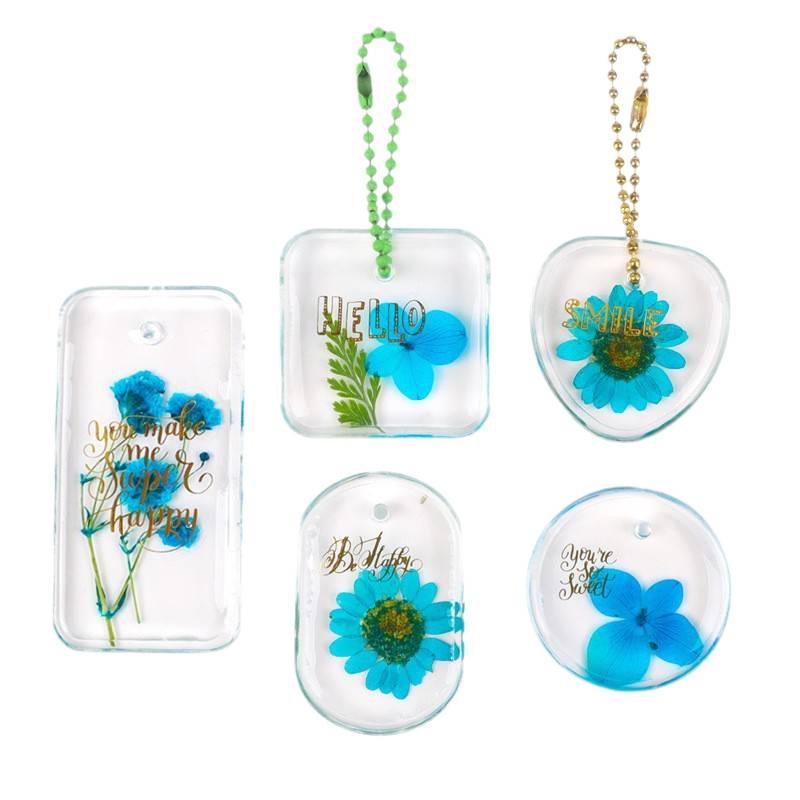 Dried Flower Silicone Keychain Mold for Handmade Pendant Crafting