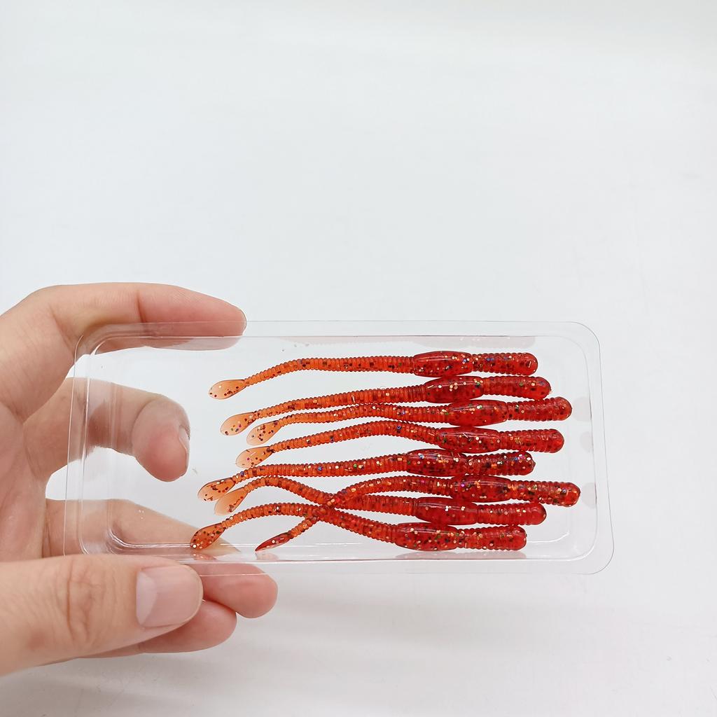 DUODUOYU 8PCS Simulation earthworm Fishing Lures 1.1g/70mm Noodle Worm PVC Artificial Lures Soft Bait Diving Fishing Tackle