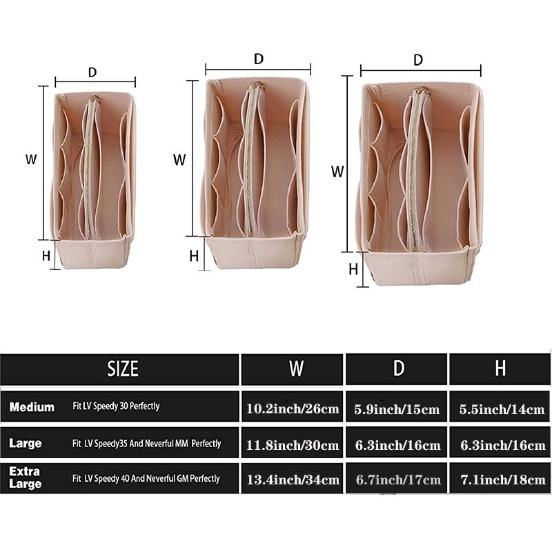 Kosmetiktaschen Filzstoff Handtaschen-Organizer Einsatztasche Reise Innentasche Tragbarer Make-up-Organizer Passt für Speedy Neverfull