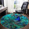 1pc Peacock Feather Office Round Area Rug, Under Office Chairs Bedroom Living Room Home Decor, Room Deco
