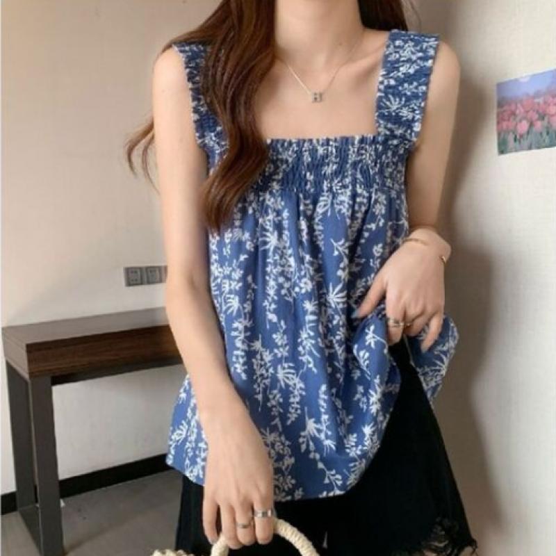 New ArrivalS Open Run Women S Summer SleeveleSS blouSe Banding Smock