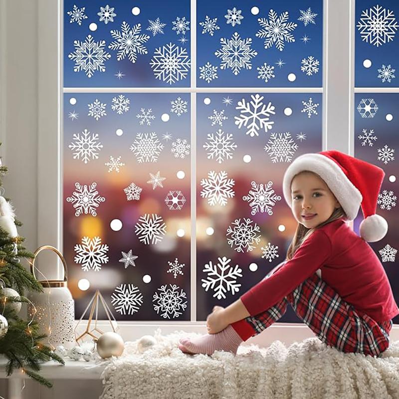 Snowflake Stickers Christmas Decor Window Glass Home Room Wall Stickers for Christmas Party Supplies DIY New Year Gift Navidad