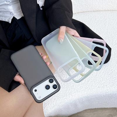 Luxury Transparent Matte Case For iPhone Air 17 16 15 14 13 12 Pro Max Plus 16E Clear Candy Color Silicone Soft Cover Shell 17P
