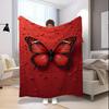 Red Butterfly Pattern Microfiber Flannel Cover Blanket Bedroom Living Room Sofa Soft And Comfortable Home Decoration