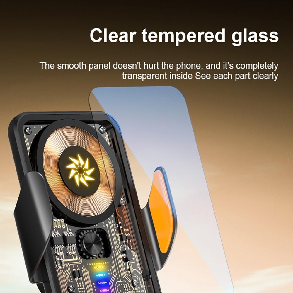 Caricabatterie Wireless Veloce per Auto da 66W Supporto a Morsetto Automatico Porta Telefono per Bocchetta d'Aria