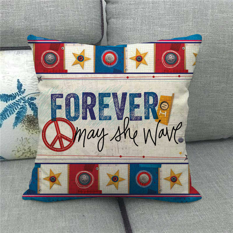 American Flag Declaration Of Independence Digital Printing Short Plush Pillow Covers For Sofa Office Cushion Cover Home Goods